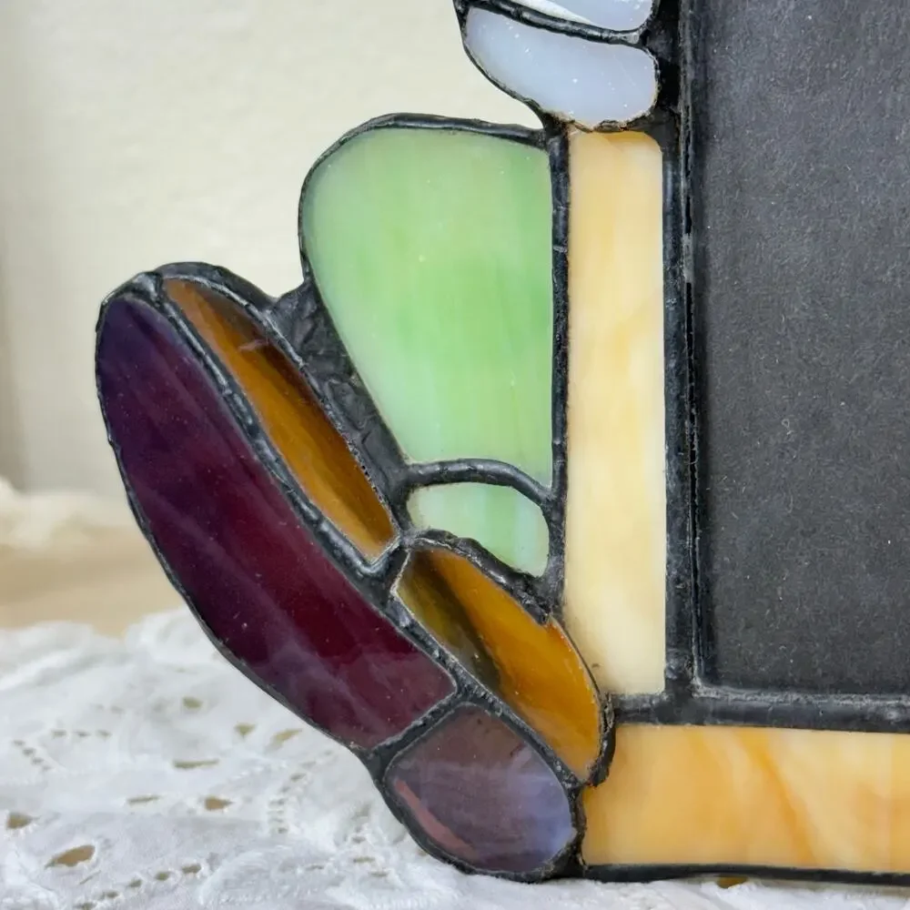 Vintage Dale Tiffany Mickey & Co Disney Goofy Stained Glass 3.5 x 5 Photo Frame